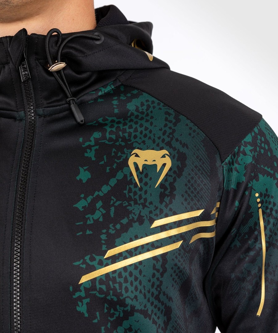 ufc adrenaline by venum authentic fight night herre walkout hættetrøje - emerald edition - grønsortguld