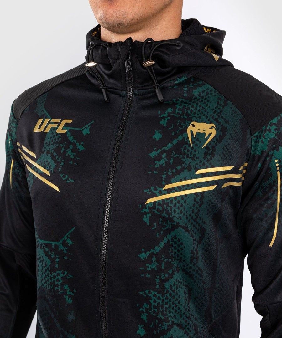 ufc adrenaline by venum authentic fight night herre walkout hættetrøje - emerald edition - grønsortguld