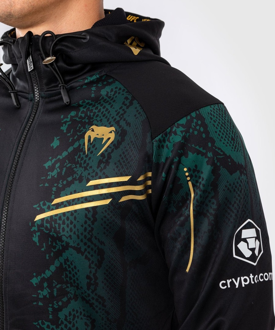 ufc adrenaline by venum authentic fight night herre walkout hættetrøje - emerald edition - grønsortguld