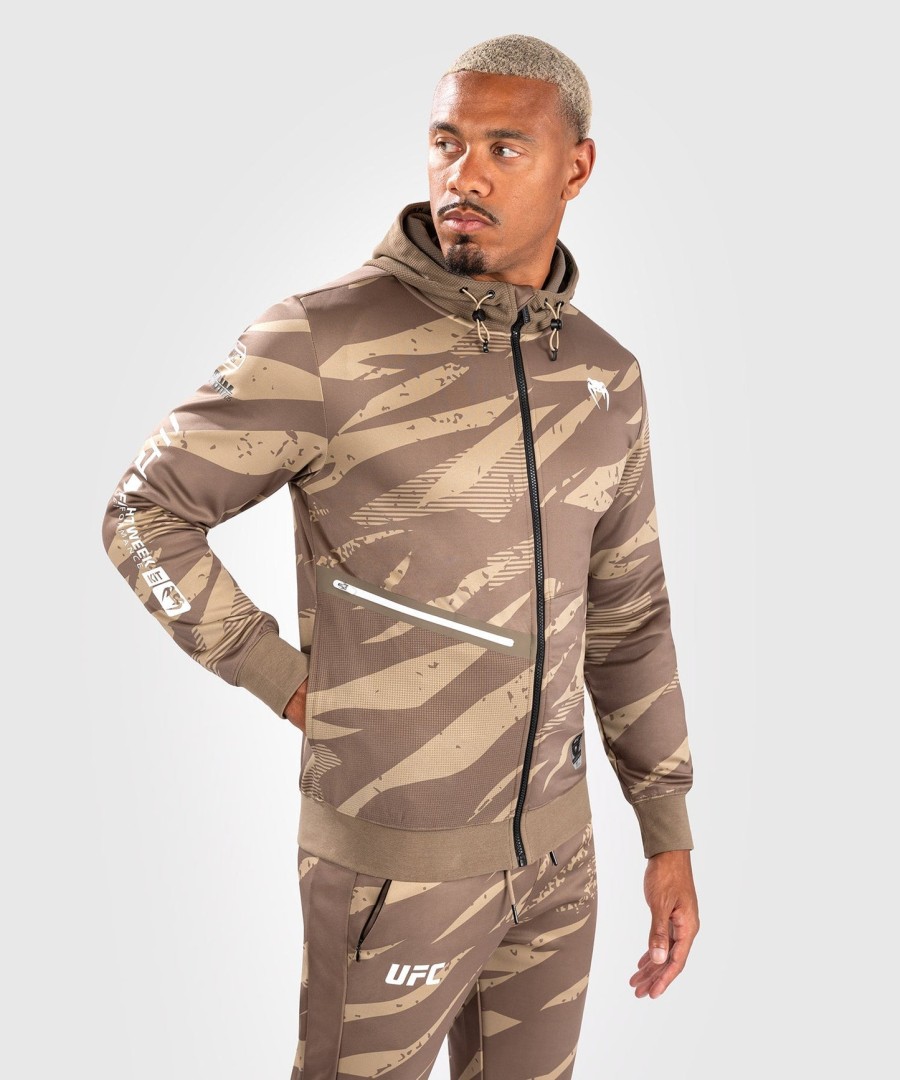 ufc adrenaline by venum fight week herre hættetrøje med lynlås - desert camo
