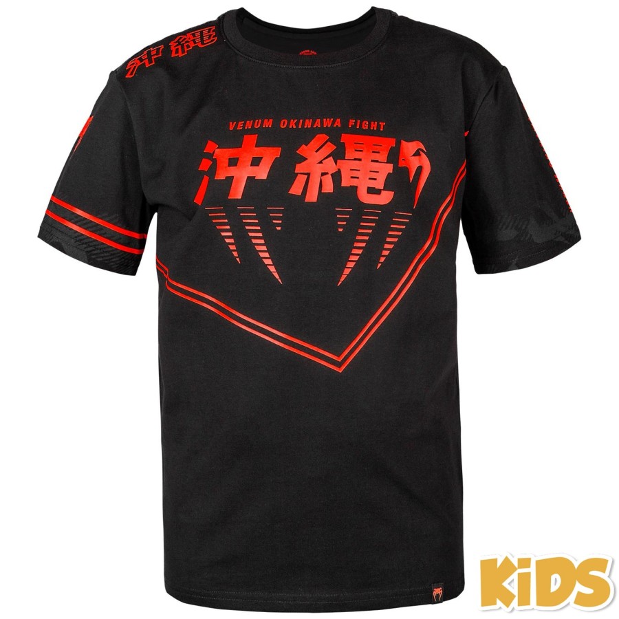 venum okinawa 2.0 børne t-shirt - sortrød