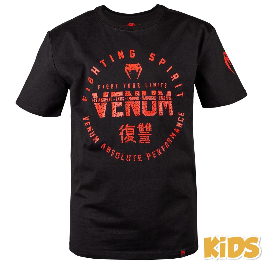 venum signature børne t-shirt - sortrød