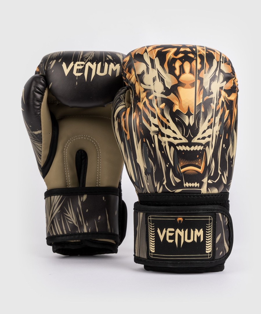 venum tiger børne boksehandsker - sortneon orange