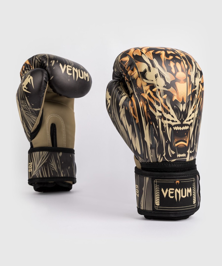 venum tiger børne boksehandsker - sortneon orange