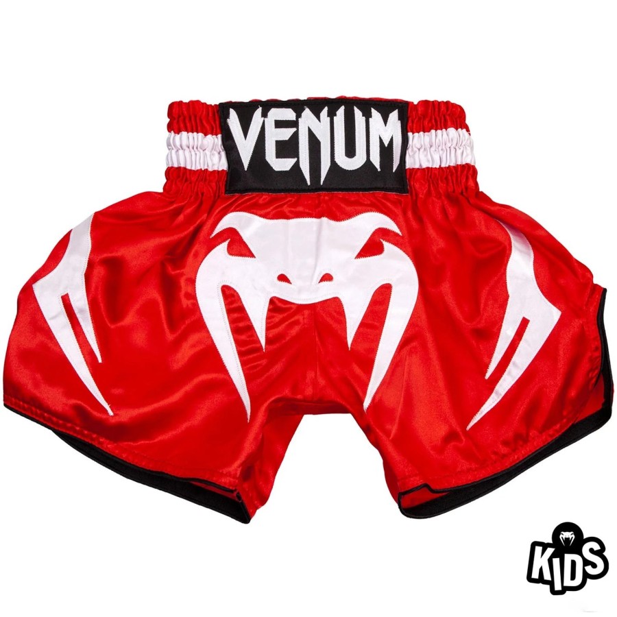venum bangkok inferno børne muay thai shorts - rødhvid