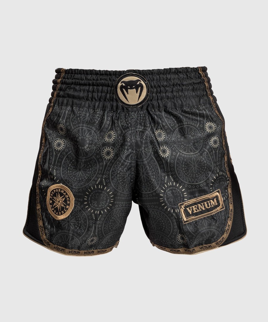 venum santa muerte dark side - muay thai shorts - sortbrun