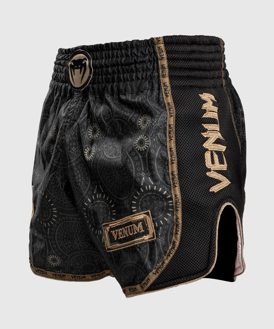 venum santa muerte dark side - muay thai shorts - sortbrun