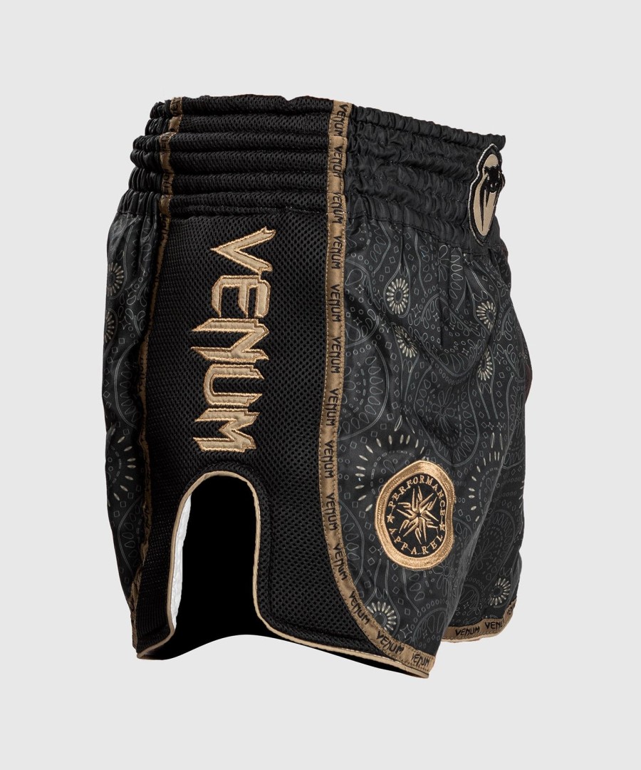 venum santa muerte dark side - muay thai shorts - sortbrun