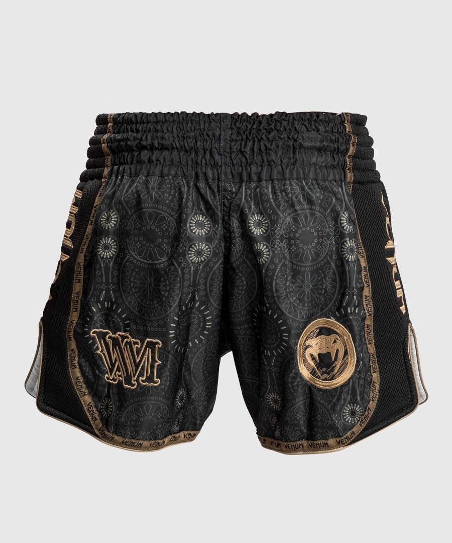venum santa muerte dark side - muay thai shorts - sortbrun