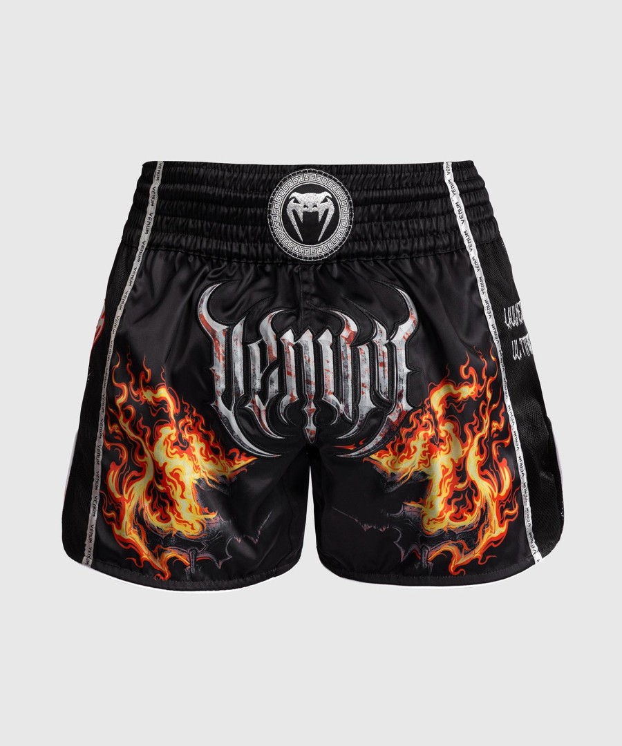 venum gladiator 5.0 muay thai shorts - sortneon orange