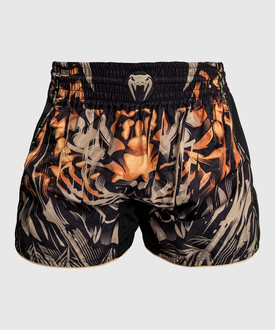 venum tiger muay thai shorts - sortneon orange