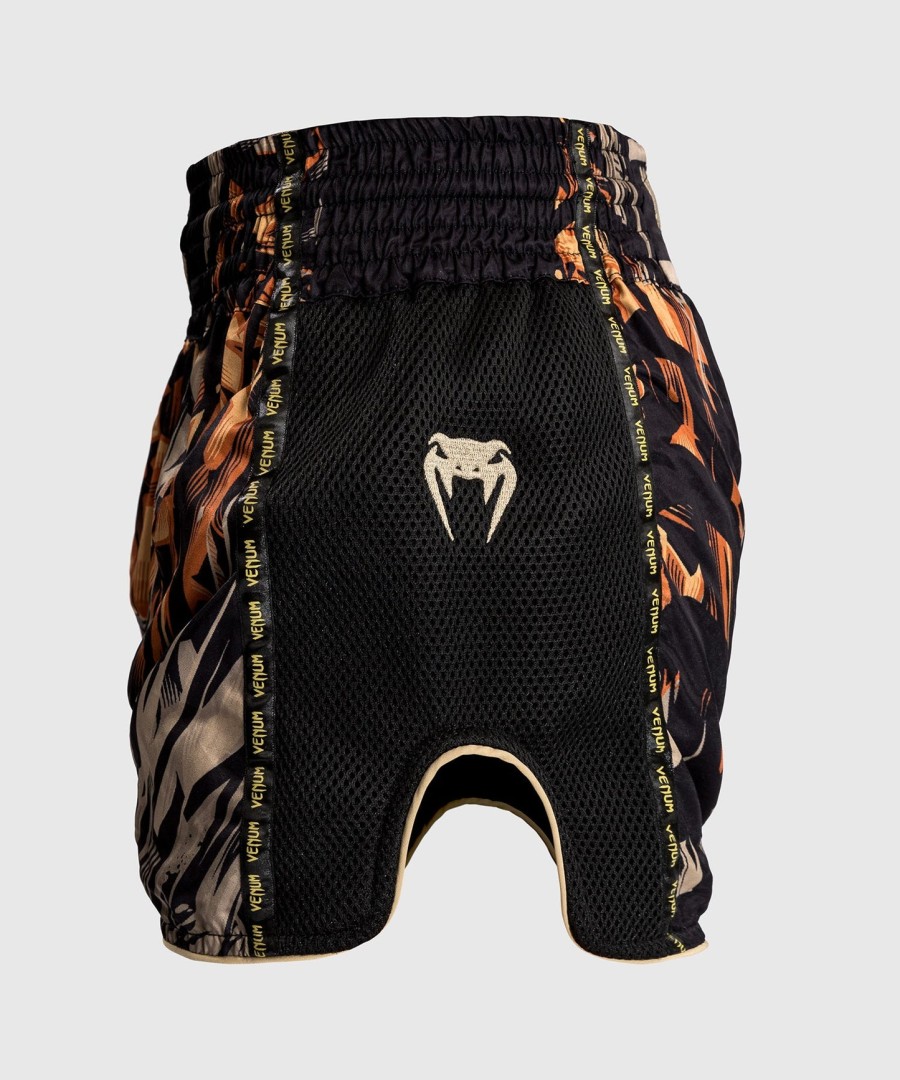 venum tiger muay thai shorts - sortneon orange