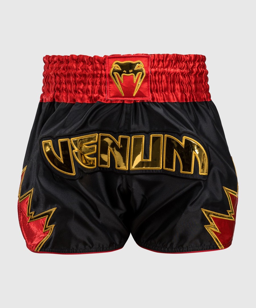 venum inferno muay thai shorts - sortguldrød