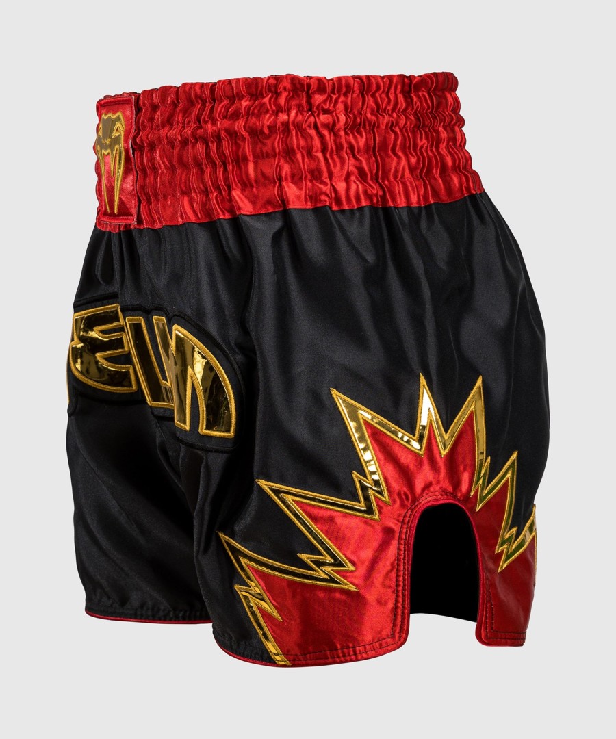 venum inferno muay thai shorts - sortguldrød