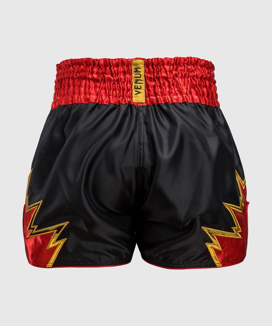 venum inferno muay thai shorts - sortguldrød