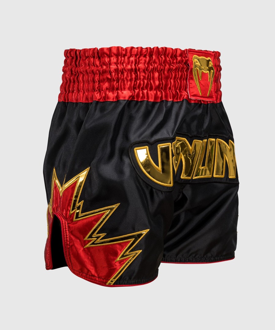 venum inferno muay thai shorts - sortguldrød