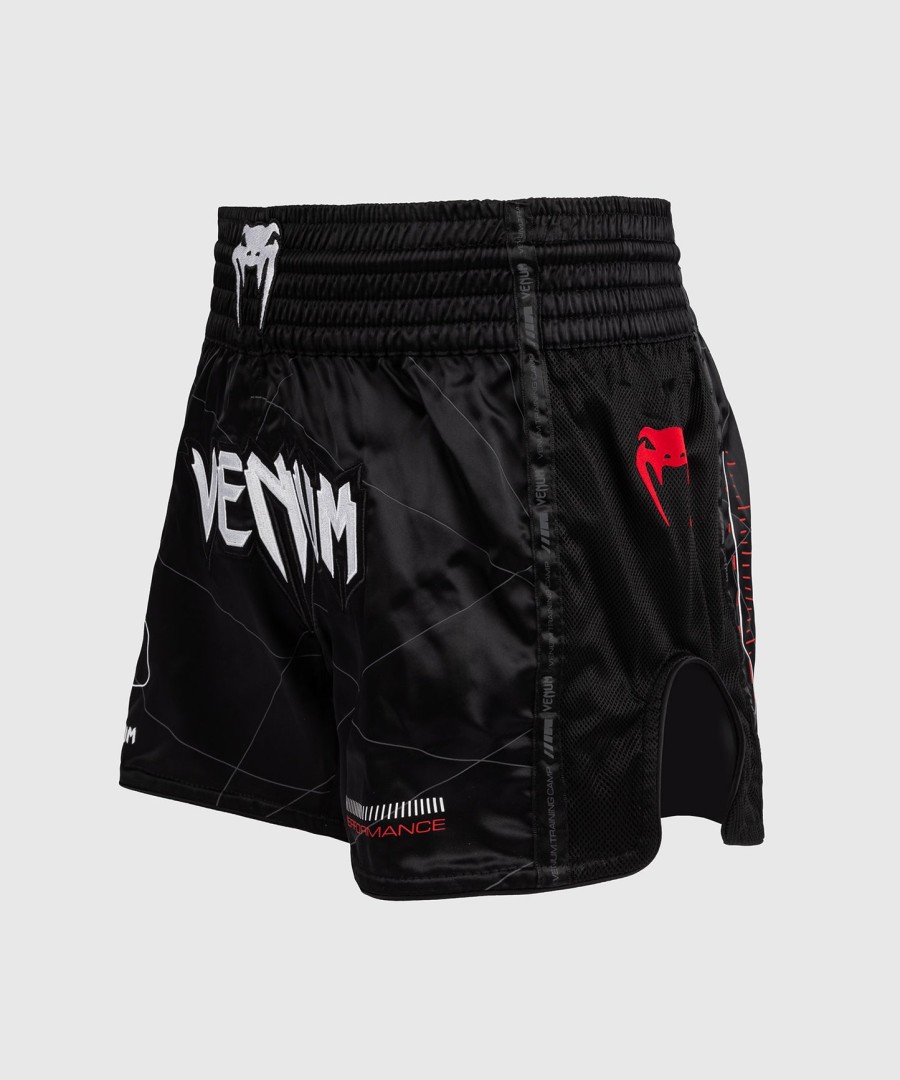 venum tactical xt muay thai shorts - sortildrød