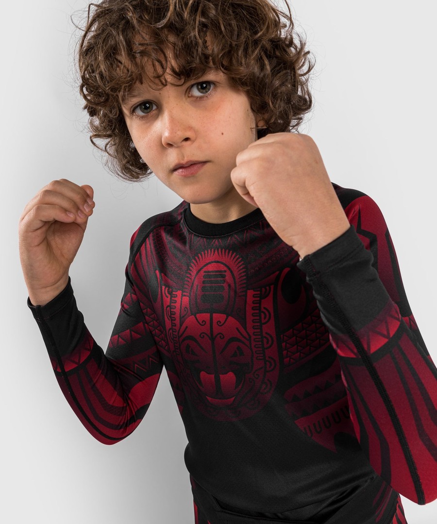 venum nakahi kids rashguard - langærmet - sortrød