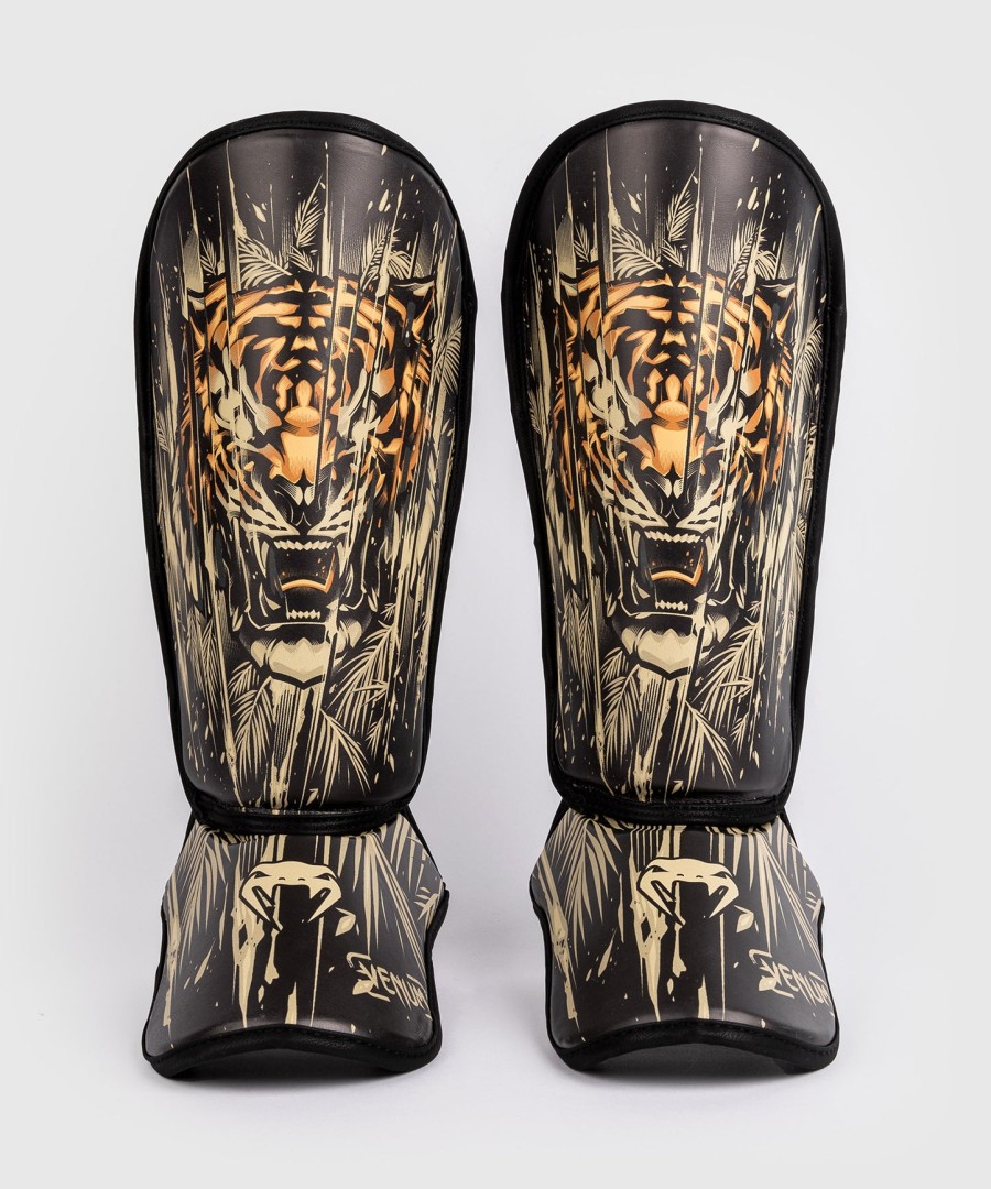 venum tiger børne benskinner - sortneon orange