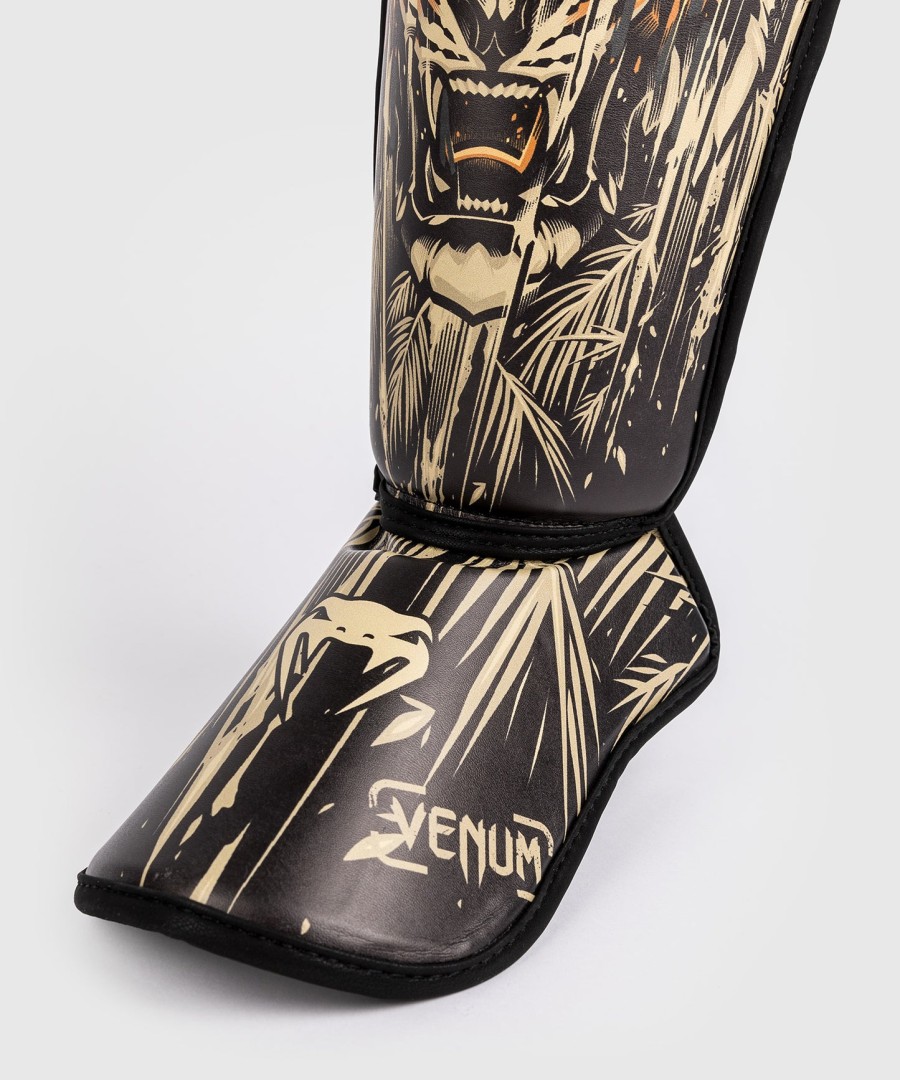 venum tiger børne benskinner - sortneon orange