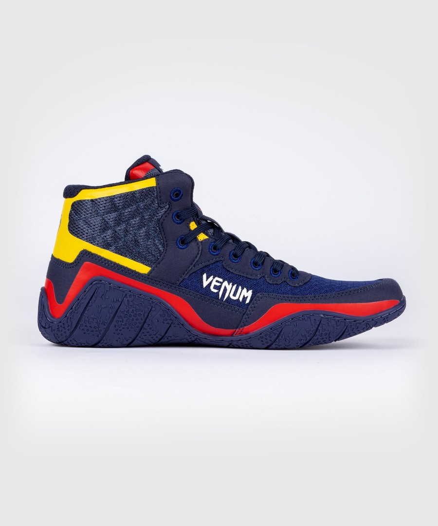 venum elite wrestling sko - blågul